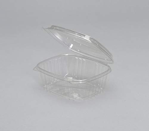 Clear hinged Container, Deli Container, Produce Container, Dips & Spreads, Recyclable, BPA Free, Made in The USA. 200 Pieces per case. - Thumbnail 2