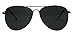 ShadyVEU Oversized Pilot Sunglasses XL Wide Vintage Teardrop Frame Extra Large Shades (Black Frame, Black Lens)