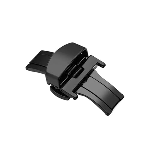 FSKLHXC 10 12 14 16 18 20mm 22mm Watchband Butterfly Deployment Buckle Automatic Double Click Stainless Steel Clasp For Watch Strap