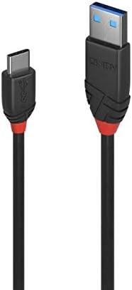 Lindy 1m USB 3.2 Type A to C Cable, 10Gbps, Anthra Line, Black, 1 meter