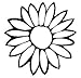 Sunflower Black Decal Vinyl Sticker|Cars Trucks Vans Walls Laptop| Black |5.5 x 5 in|LLI543