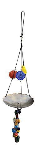 Bird Feeder Bath With Iron Tray and Beads 27 in Long Wind Chime with Nana Bells