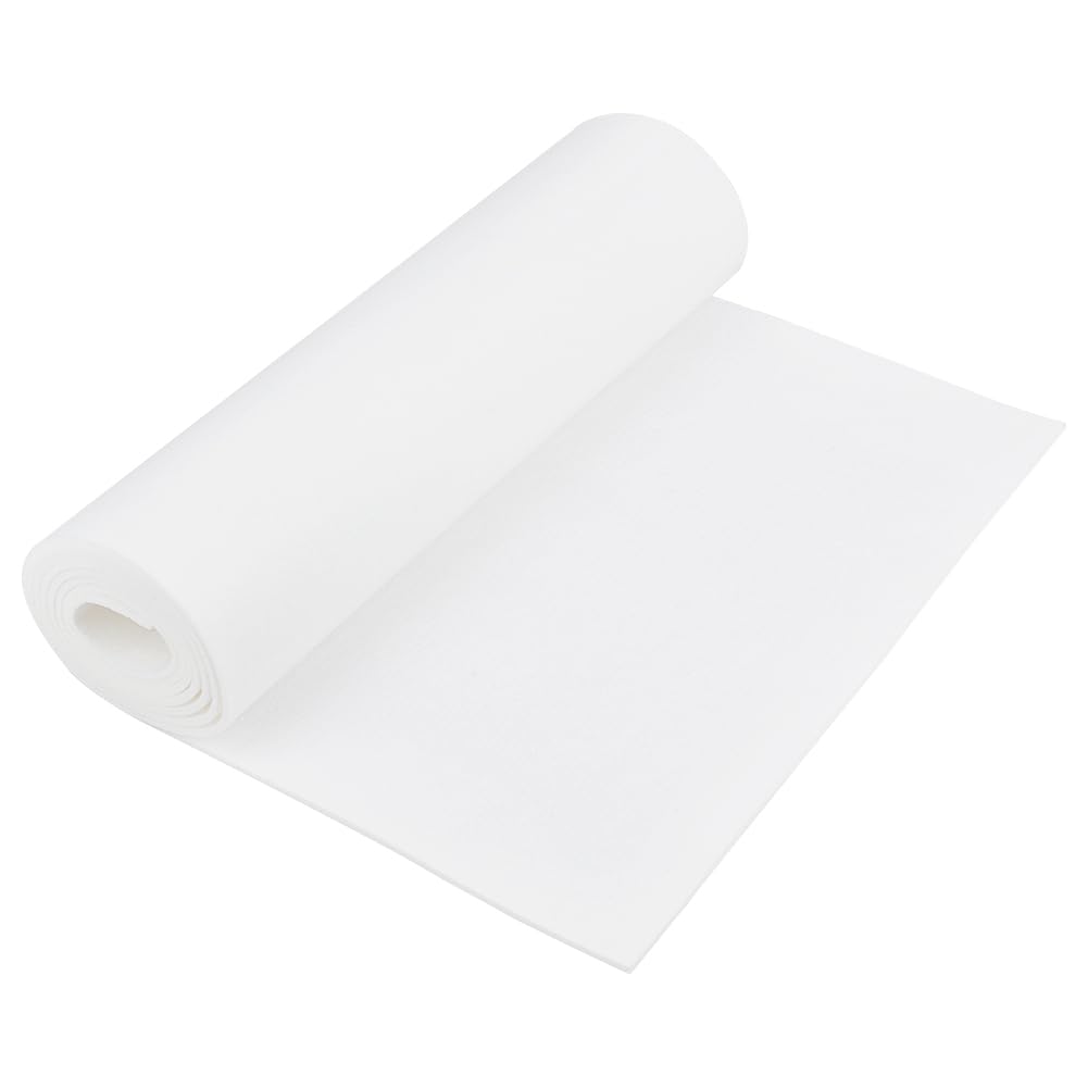 BENECREAT 2Mx40cm Felt Roll, Floral White Craft Felt Fabric, 3mm Thick Nonwoven Felt Roll for DIY Arts & Crafts, Patchwork Sewing Deocoration