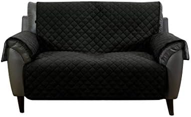 PengXiang Pet Sofa Slipcover, Anti-Slip Reversible Couch Furniture Protector Cover - Loveseat, Black