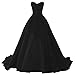 Gothic Black Lace Beaded Ball Gown Satin Long Formal Prom Evening Dresses US 16