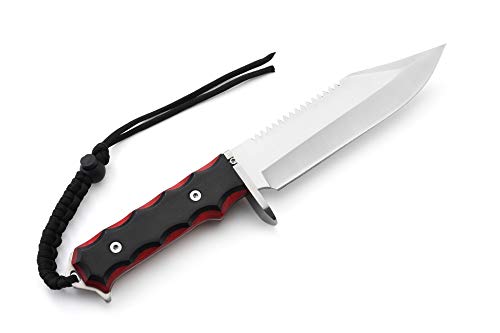 11.8IN Hunting Survival Knife 8Cr13 Wood Handle Tactical Army Fixed Blade Knives