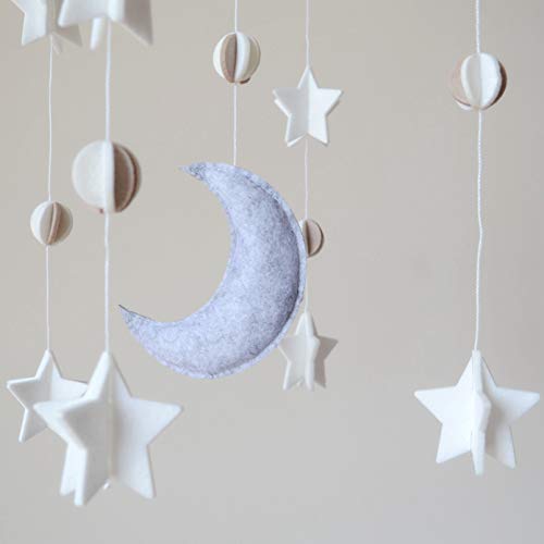 Baby Crib Mobile by Sorrel & Fern- Moon, Stars & Planets Nursery Decor | Crib Mobile
