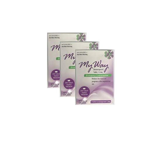 My Way Emergency Contraceptive 1 Tablet *Compare to Plan B One-Step* Set of 3 Pills (Best Plan B Pill Brand)