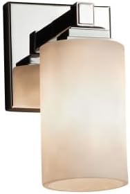Justice Design Group Lighting Cld-8431-10-Crom-LED1-700 Regency 1-Light Wall Sconce-Cylinder with Flat Rim Shade-Clouds-LED, Polished Chrome