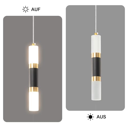 ZYBWL Modern LED Pendant Light Black Gold Height Adjustable Small Pendant Lamp Mini Lamp For Dining Room Living Room Bedroom Bar Kitchen Living Room(3-Pack)
