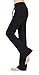 ADANIKI Women's Long Modal Comfy Drawstring Trousers Loose Straight-Leg for Yoga Running Sporting (Black, L)