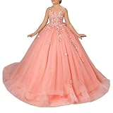 Tulle Flower Girl Dress for Wedding Lace Applique
