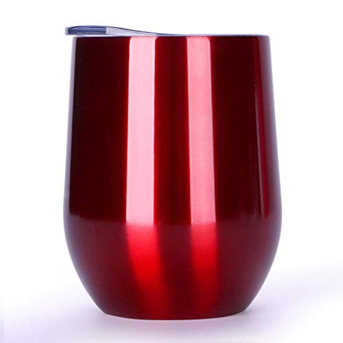 Carlcoo WineT Lid, 12 OZ Insulated Tumbler Stainless Steel Stemless Glass for Home, Office,Perfect f - //coolthings.us