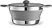 Gourmia GCP9940 3 Liter Collapsible Pot – Stainless Steel, Silicone and Glass Lid – for Gas and Electric Stove Cooking – Great for RV, Outdoors, Hiking, Camping, Traveling - BPA Free
