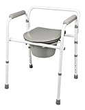 BATHROOM SAFETY - 3-in-1 Steel Folding Commode #7108A