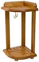 Spencer Marston Corner Pool Cue Rack, Billiards Decor (Oak)