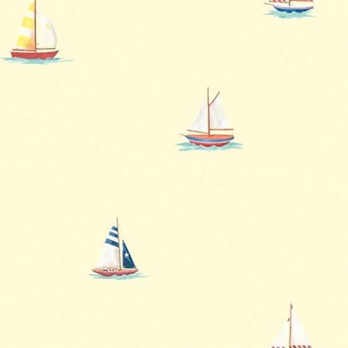 Nautical Sailing Yellow Sailboat Accent Decor Wallpaper Roll