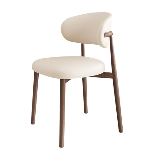 DAYONG Dining Chair,Modern Kitchen Chair with Metal Frame,Faux Leather Breathable Sponge Cushion Seat And Back For Bedroom Study Home Office Restaurant Apartment (Walnut Frame)