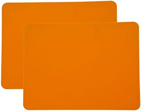 Slip-Resistant Silicone Baby/Kid /Children Placemats / Meal-Mat ,Assorted Colors, Set of 2 (Orange)
