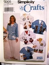 Simplicity Crafts Pattern 8005 Scrubs Jacket with Appliques Size AA xs, sm, m