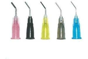 ANSON DENTAL Dental Pre Bent Needle Tips 100 Tips 18 Ga. Pink Liner