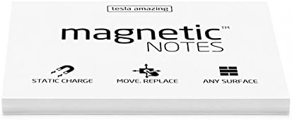 Brand New! MAGNETIC NOTES M (Stick without Any Adhesive, Stick to Any Surface) Eco-Friendly Material Self-Stick Notes Memo Note Paper Post It S-size (3.94x2.76-inch) 100-sheet (White)