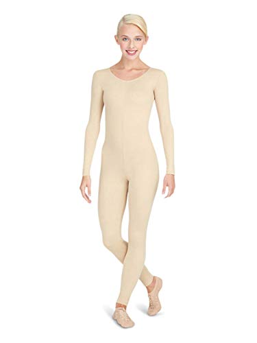 Capezio Women's Team Basic Long Sleeve Unitard, Nude
