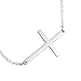 LEMONDROP 925 Sterling Silver Sideways Cross Necklace