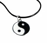 Hip Mall Yin Yang Pendant Leather Necklace 90s Festival Lucky Protection