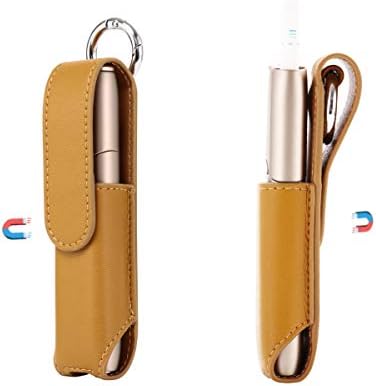Lrker Mini PU Leather Case for IQOS 3.0 Multi Electronic Cigarette, with Magnetic Cover Anti-Lost Keychain Hook Clasp Full Protection Shell Pocket Carring Holder 2-Pack