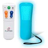 Flipper Big Button TV Remote for Seniors &amp; Blue Glow Silicone Cover | Large Color-Coded Buttons, Works with Traditional TV &amp; Cable Box, Ideal for Low Vision &amp; Dementia, Non-Slip Easy-Grip Design