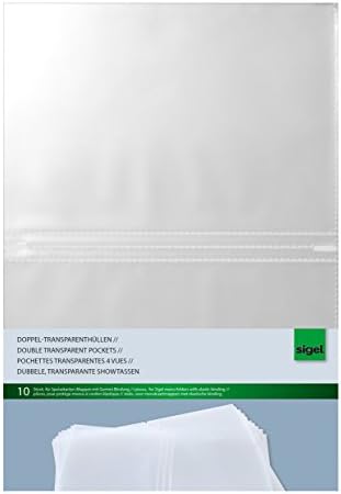Sigel SM181 Double Transparent Pockets, for menu folders with Elastic Binding, for A5, 10 Pieces
