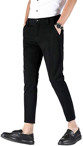 Plaid Plain Mens Stretch Skinny Fit 