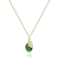 Dainty August Birthstone Necklace with Initial
