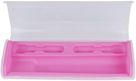 DiamondSmile Electric Toothbrush Travel Case, Portable Plastic Carrying Bag for Oral B Replacement Brush Heads and Rechargeable Handles(Pink)