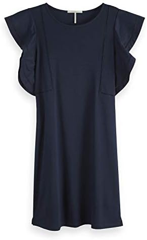 Scotch & soda jersey dress with woven ruffles night Clearance