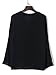 Persun Women Lace Up Front Split Side Plain Blouse, X-Large, Black