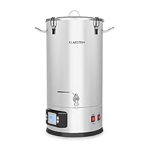 Klarstein Maischfest-ketel, puree, bierbrouwsysteem, 2 niveaus: 1500/3000 W, volume: 30 liter, 5-delige set, filteremmer…