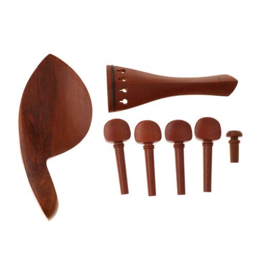 FidgetKute Jujube Wood 1/2 Violin Chinrest&Tuning Peg&Tailpiece&Endpin Musical Parts Show One Size - Thumbnail 3