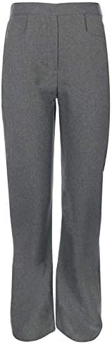 Girls Back To School Pull Up Half Elasticated Waist Trousers Kids Toddlers Children Junior Stretch Waistband Casual Formal Uniform Plain Nursery Pull On Pants Bottom Legging Size 2-13 Years