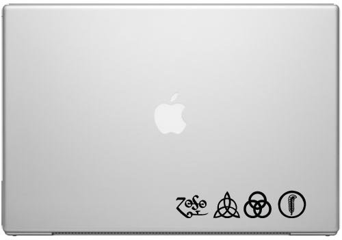 Led Zeppelin Band Runes Bonham Jones Page Plant Car Tablet Art - Black Vinyl Decal for 13" Macbook