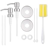 DHUNI Stainless Steel Soap Oil and Lotion Dispenser Lid I Mason Jar Vintage DIY Pumps Lids - Rust Proof Bathroom Kitchen Acce