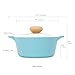 Neoflam Retro 3qt Non-Stick Ceramic Coated Stockpot with Integrated Steam Vent Glass Lid, Silicone Hot Handle Holder Included, Saute Pot, Casserole, Dutch Oven, Cookware for Pasta, Stew, Mint Blue