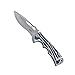 CRKT Nirk Tighe 2 EDC Folding Pocket Knife: Everyday Carry, Satin Blade, Integrated Klecker Lock, Skeletonized Handle, Deep Carry Pocket Clip 5240