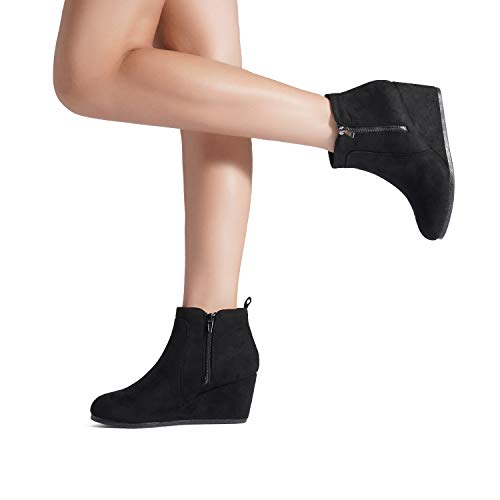 black small wedge ankle boots