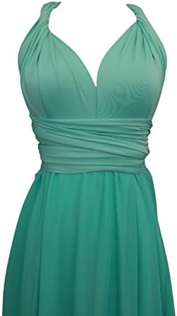 Full Length Infinity Bridesmaids Dress in turquoise with Aqua Marine chiffon,One Size