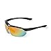 GIORO Polarized Sports Sunglasses with 5 Interchangeable Lenses for Cycling Fishing Driving (Black)