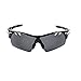 IFLYING Polarized Sports Sunglasses 3 Color Interchangeable Lenses for Men Women Cycling Baseball Running Glasses Polarized Gray for All Purpose and Night activities (Black)