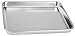 Rykey Stainless Steel Compact Toaster Oven Pan Tray Ovenware Professional, Heavy Duty & Healthy, Deep Edge, Warp Resistant Nonstick Baking Pan 10.4''x8.1''x1'', Silvery