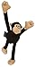 goDog Crazy Tugz Monkey Tough Plush Dog Toy with Chew Guard Technology, Black, Small
